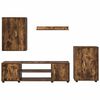 vidaXL Set mobile TV 4 pcs Rovo affumicato Legno multistrato