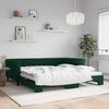 vidaXL Divano Letto con Letto Estraibile Verde Scuro 100x200cm Velluto