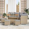 vidaXL Set Divano da Giardino 9 pcs Beige polyrattan