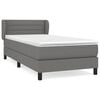 vidaXL Giroletto a Molle con Materasso Grigio Scuro 90x200 cm Tessuto