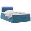 vidaXL Letto con contenitore e LED Blu Scuro 120 x 200 cm Velluto
