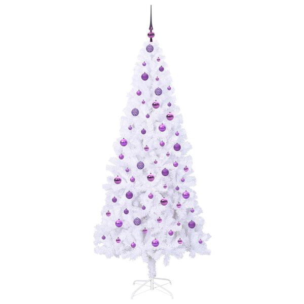 vidaXL Albero di Natale artificiale Bianco 210 cm PVC e Acciaio