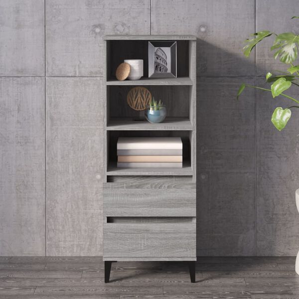 vidaXL Credenza Grigio Sonoma 40x36x110 cm in Legno Multistrato