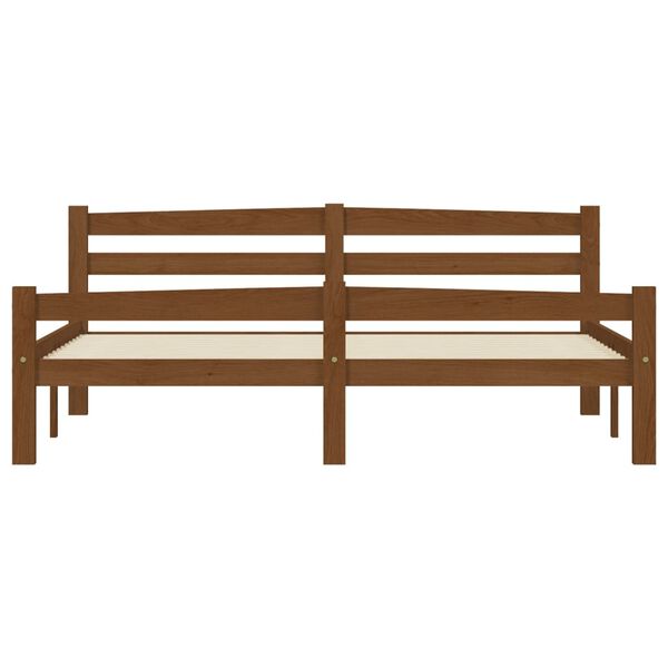 vidaXL Giroletto con 4 Cassetti Ambra Legno Massello di Pino 160x200cm