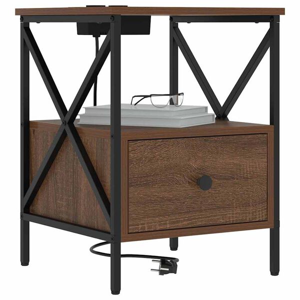 vidaXL Armadio da Notte Rovere Marrone 41,5 x 40,5 x 55 cm