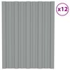 vidaXL Pannello per tetto 12 pcs Grigio 60 x 45 cm Acciaio zincato