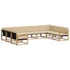 vidaXL Set di divani da esterno 9 pz Bianco e Beige