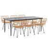 vidaXL Set da Pranzo da Giardino 7 pz in Polyrattan