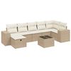 vidaXL Set Divano da Giardino 8 pz con Cuscini Beige in Polyrattan