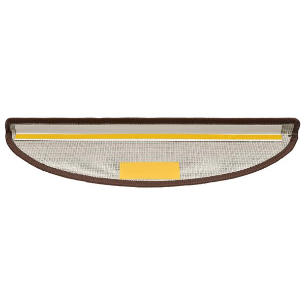 vidaXL Tappetini per scale 20 pz 56x17x3 cm Marrone caff&egrave; Semicircolari