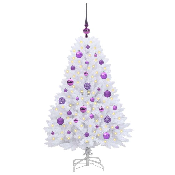 vidaXL Albero di Natale Artificiale con Rami Pieghevoli Bianco 120 cm