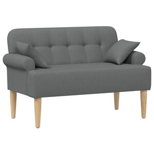 vidaXL Loveseat con bottoni imbottiti Grigio Scuro 120 x 65 x 79 cm