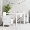 vidaXL Set da Pranzo per Giardino 3 pcs Bianco Rattan Polt