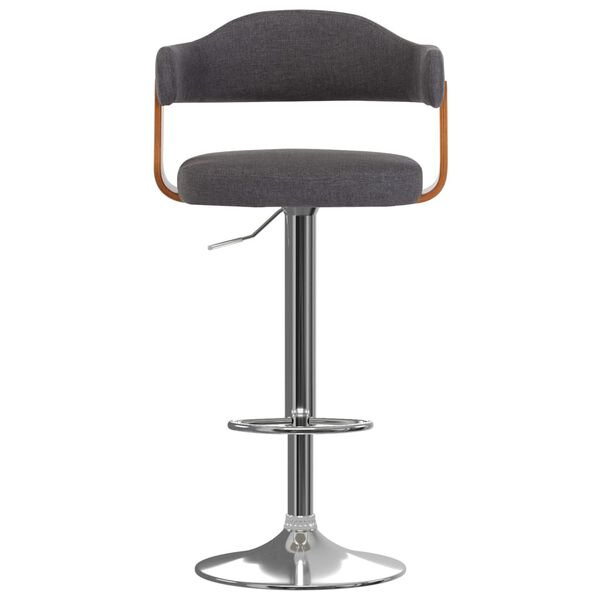 vidaXL Sgabelli da Bar 2 pz Grigio Scuro in Tessuto e Legno Curvo