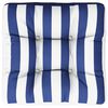 vidaXL Cuscino Pallet Strisce Bianche Blu 60x61,5x10 cm Tessuto Oxford