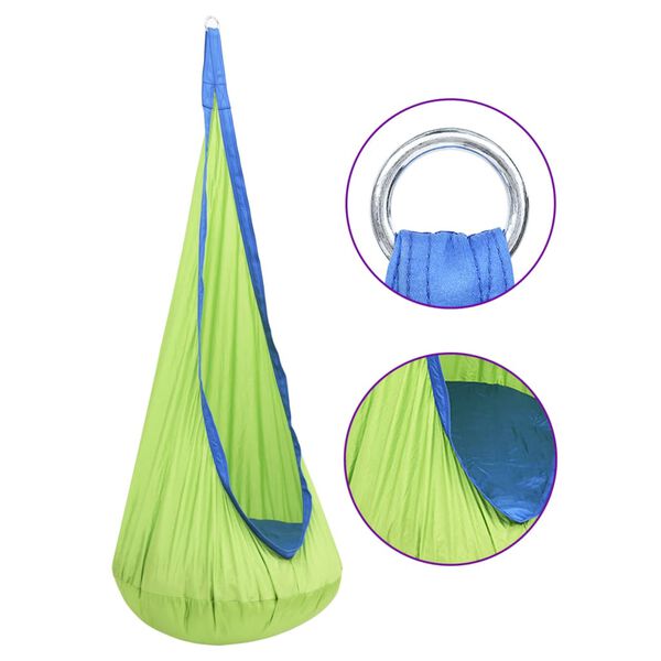 vidaXL Amaca per Bambini Altalena Sospesa Verde 80 kg