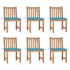 vidaXL Sedie da Giardino 6 pz con Cuscini in Legno Massello di Teak