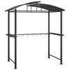vidaXL Gazebo Barbecue Ripiani Laterali Antracite 210x114x230 Acciaio