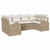 vidaXL Set Divano da Giardino 6 pcs Beige e Bianco polyrattan