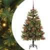 vidaXL Albero di Natale artificiale pieghevole con coni Verde 120 cm