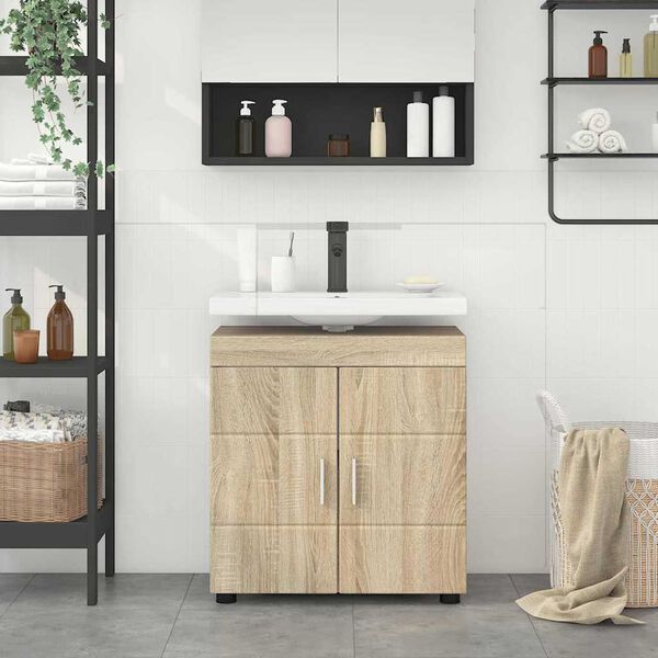 vidaXL Set di Armadi da Bagno TULUM Rovere Sonoma 60 x 34 x 63 cm