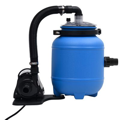 vidaXL Pompa con Filtro per Piscina Nera e Blu 4 m³/h