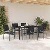 vidaXL Set da Pranzo per Giardino 7 pcs Nero Rattan in PE