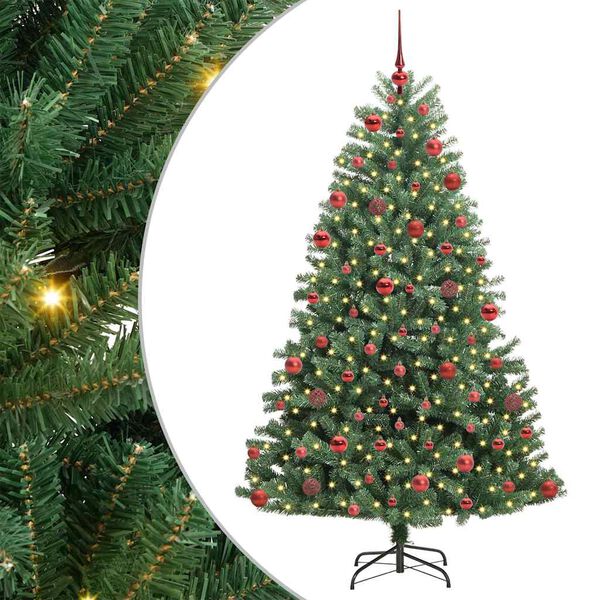 vidaXL Albero di Natale Artificiale con Rami Pieghevoli Verde 180 cm