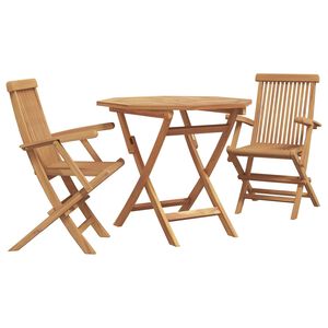 vidaXL Set da Pranzo per Giardino 3 pcs Marrone Legno massello di teak