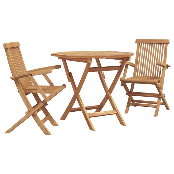 vidaXL Set da Pranzo per Giardino 3 pcs Marrone