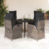 vidaXL Set da Pranzo da Giardino 5 pz con Cuscini in Polyrattan Grigio
