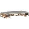vidaXL Set di divani da esterno 10 pcs Naturale e Grigio Chiaro