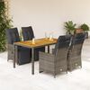 vidaXL Set Bistr&ograve; da Giardino 5 pz con Cuscini in Polyrattan Grigio