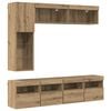vidaXL Mobile TV 7 pz Rovere artigianale Legno ingegnerizzato