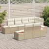 vidaXL Set Divano da Giardino 7 pcs beige e panna Poly Rattan
