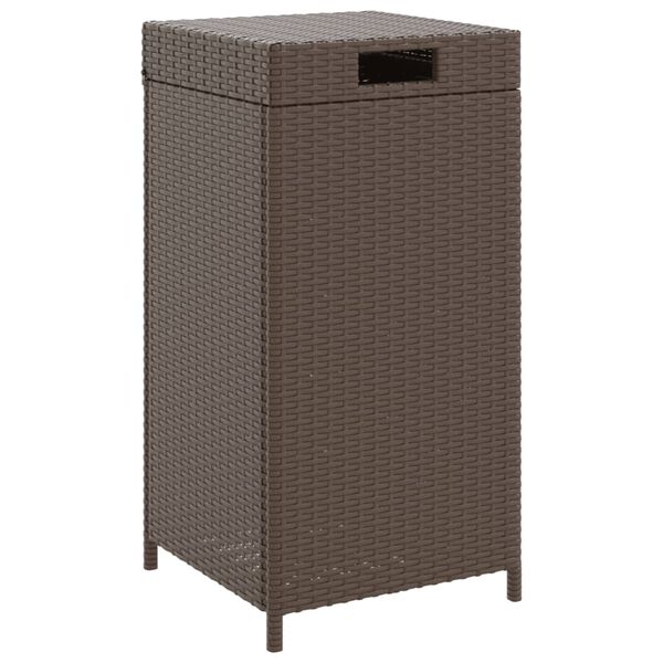 vidaXL Pattumiera Marrone 40x40x80 cm in Polyrattan