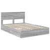 vidaXL Letto con Contenitore con testiera Grigio Sonoma 140 x 200 cm