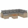 vidaXL Set Divano da Giardino 9 pz con Cuscini Beige Misto Polyrattan