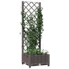 vidaXL Fioriera da Giardino con Graticcio Marrone 40x40x121,5 cm in PP
