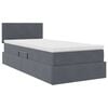 vidaXL Letto con contenitore e LED Grigio scuro 90 x 200 cm Velluto