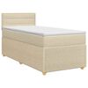 vidaXL Letto box spring con materasso Crema 100 x 200 cm Tessuto