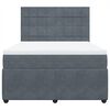 vidaXL Giroletto a Molle con Materasso Grigio Scuro 160x200 cm Velluto