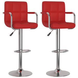 vidaXL Sgabelli da Bar 2 pz Rosso Vino in Similpelle