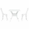 vidaXL Set di Tavolo da Giardino 3 pcs Bianco Alluminio pressofuso