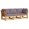 vidaXL Set Mobili da Giardino 3pz con Cuscini Legno Massello di Acacia