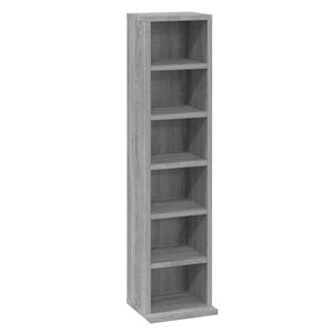 vidaXL Mobile Porta CD Grigio Sonoma 21x20x88 cm in Legno Multistrato