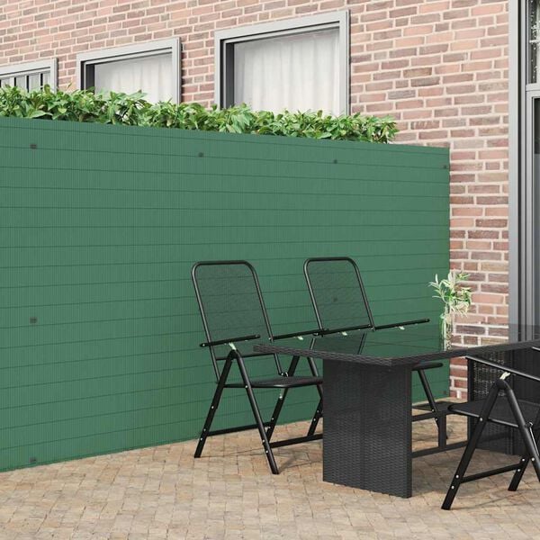 vidaXL Recinzione da Giardino Bifacciale Verde 1,8x5 m in PVC