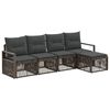 vidaXL Set Divano da Giardino 4 pz Grigio polyrattan