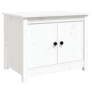 vidaXL Tavolino da Salotto Bianco 71x49x55cm in Legno Massello di Pino