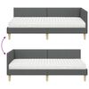 vidaXL Struttura Letto Angolare con Materasso 2 pcs Grigio Tessuto